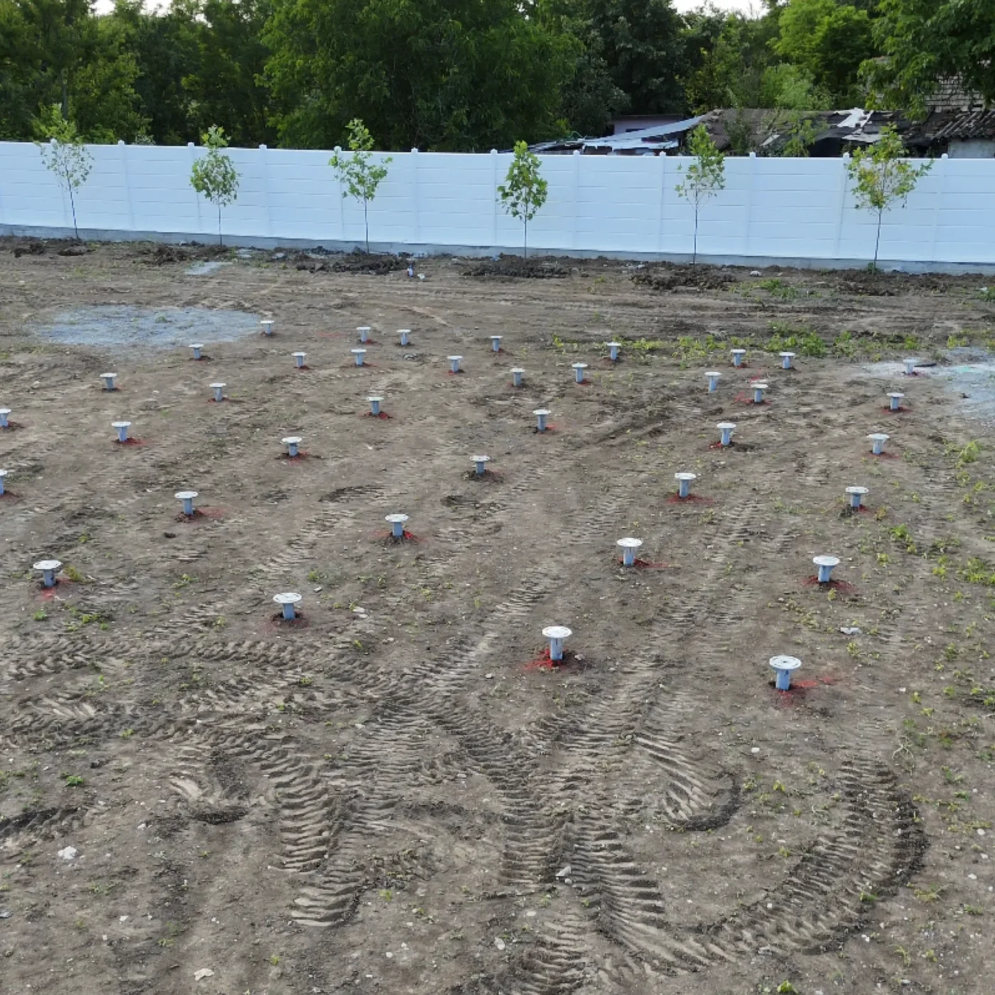MARTETIC foundation grid with flanges brought to controlled levels